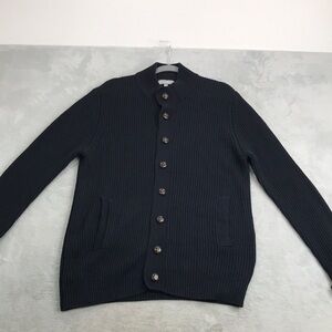 Patrick Assaraff Men's Wool Blend Button Down Cardigan Black Size L